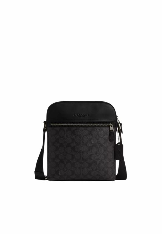 ( PREORDER ) Coach Houston In Signature Canvas Flight Bag In Charcoal Black CZ398