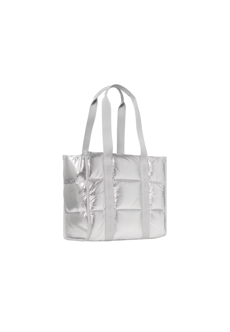 ( PREORDER ) Kate Spade Kip Puffy Large Tote Bag In Silver K0055