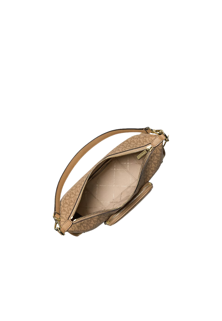 Michael Kors Merritt Small Shoulder Bag Signature Logo Convertible In Camel 35S6G0WC1V