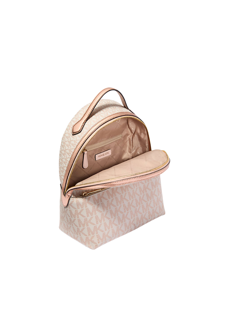 ( PREORDER ) Michael Kors Sheila Backpack Medium Two-Tone Signature In Rose Gold 35F4G6HB6M