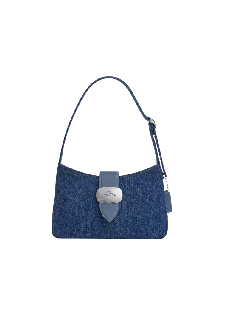 ( PREORDER ) Coach Eliza In Signature Denim Shoulder Bag In Denim Silver CAK45