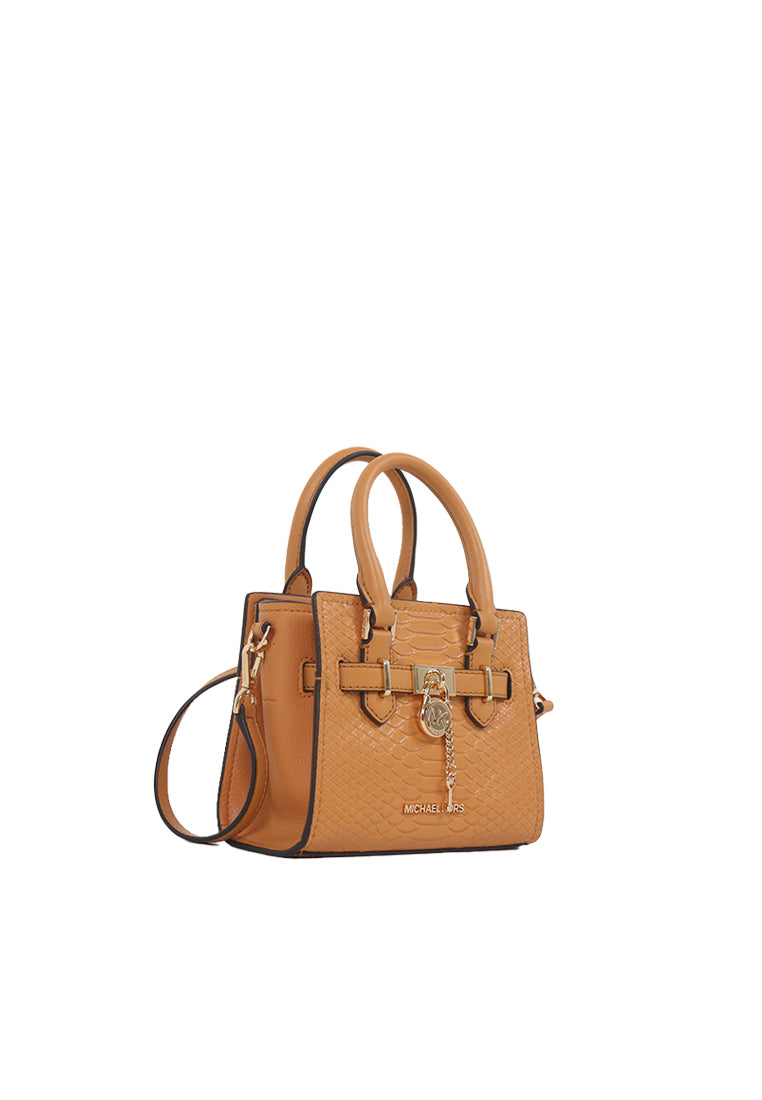 ( AS IS ) Michael Kors Hamilton Embossed XS Satchel Bag In Cider 35R4GHMC0G