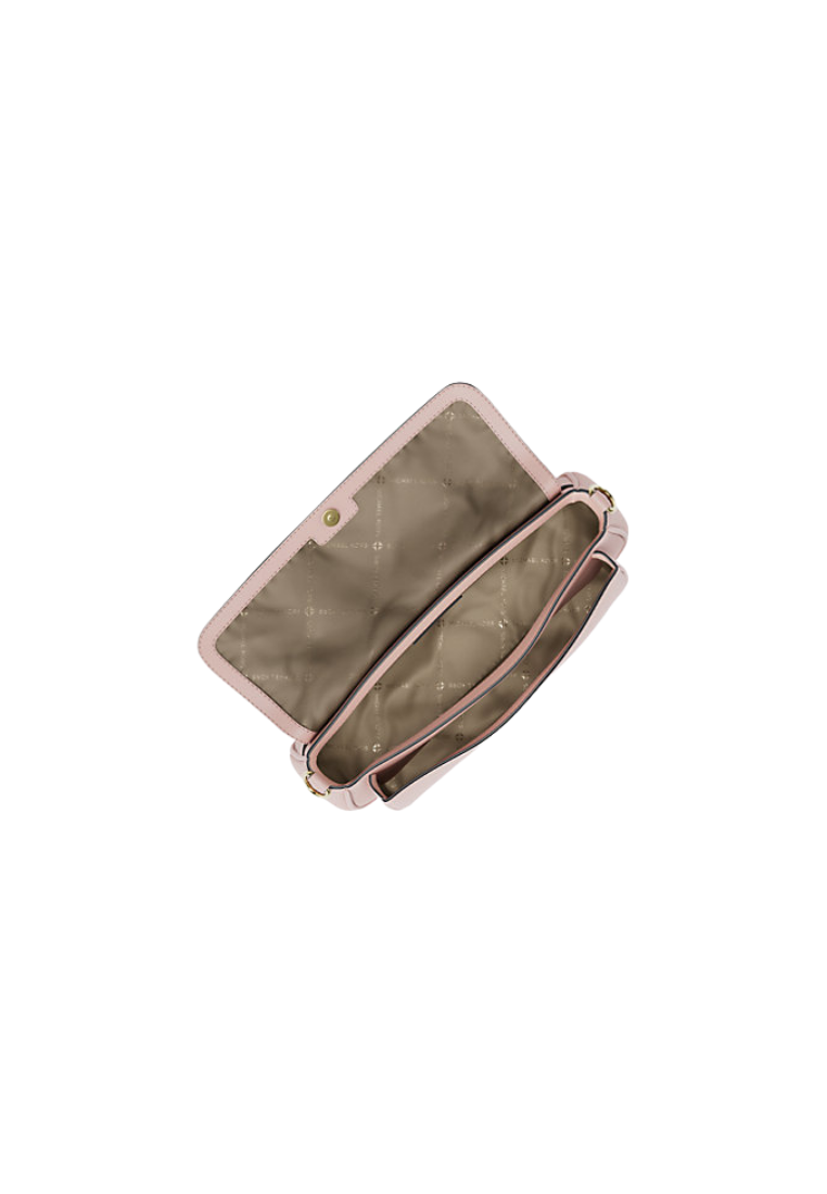 ( PREORDER ) Michael Kors Jet Set Travel Small Pebbled Leather With Pouch Crossbody Bag In Powder Blush 35S6GTVC0L