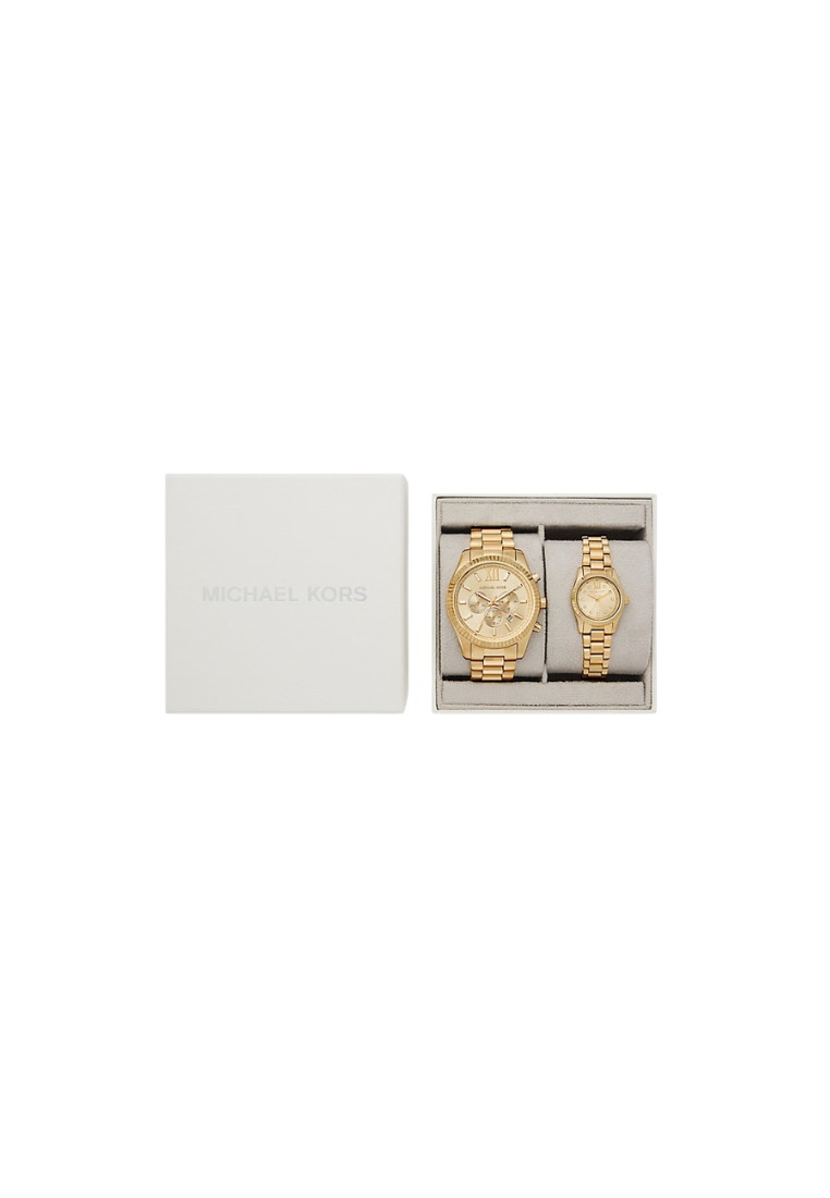 ( PREORDER ) Michael Kors Lexington His and Hers Gold-Tone Watch Set In Gold MK4950SET