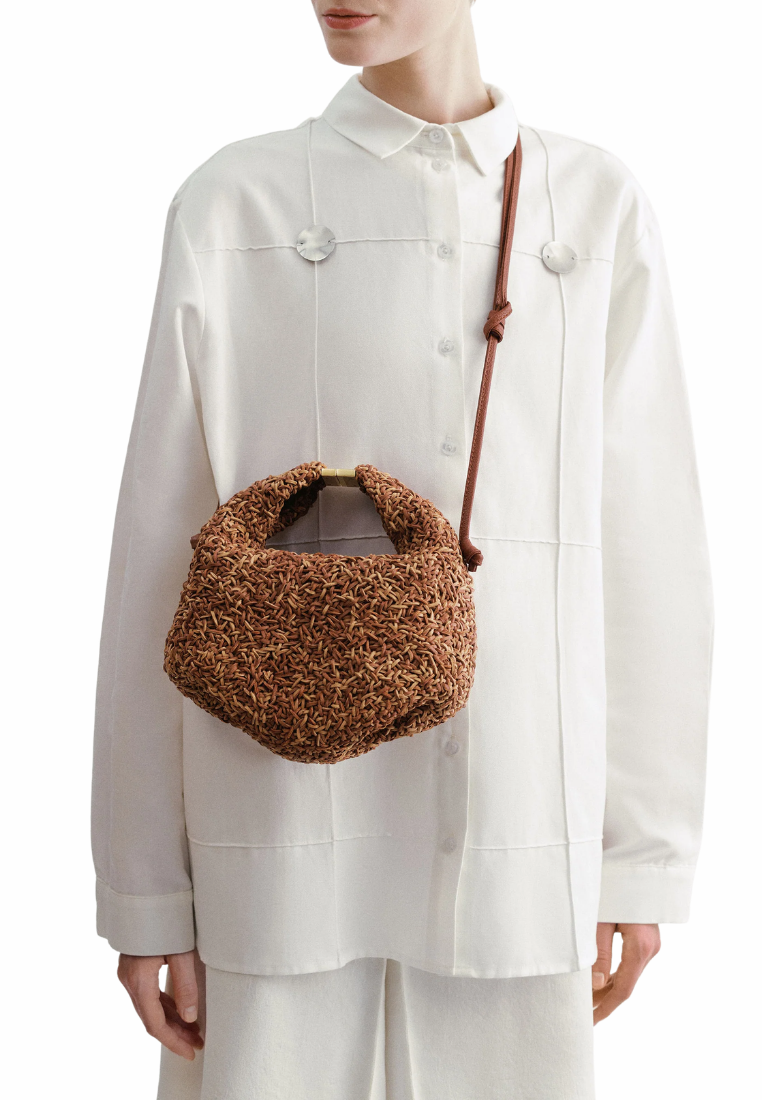 ( PREORDER ) Polene Beri Crossbody Bag In Rizom Cognac