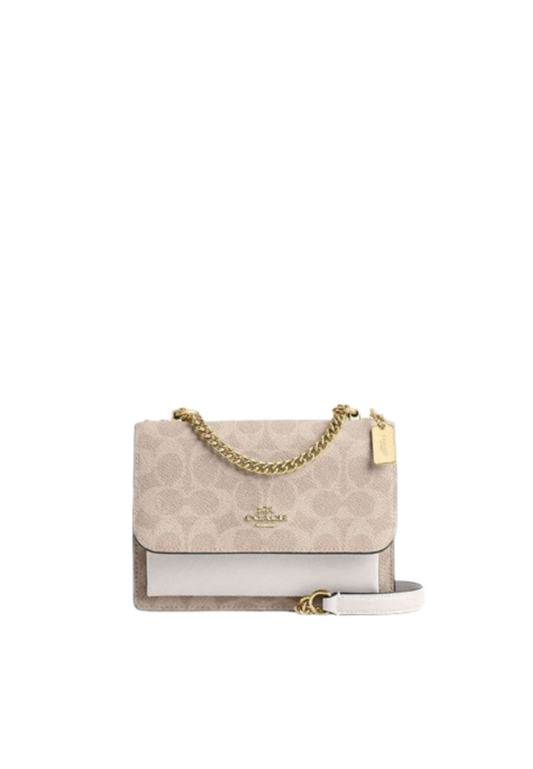 ( PREORDER ) Coach Mini Klare In Signature Canvas Crossbody Bag In Gold Sand Chalk CW206