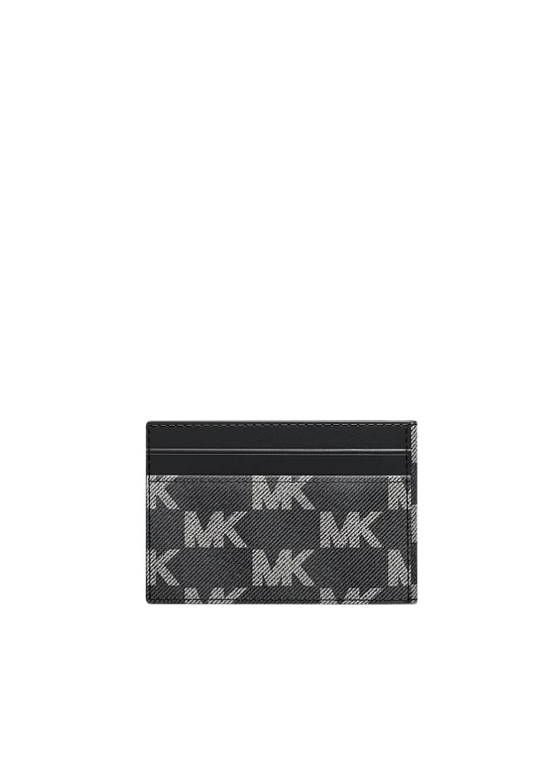 ( PREORDER ) Michael Kors Cooper Medium Logo Jacquard Denim Wallet In Black Wash 36S6LCOE6C
