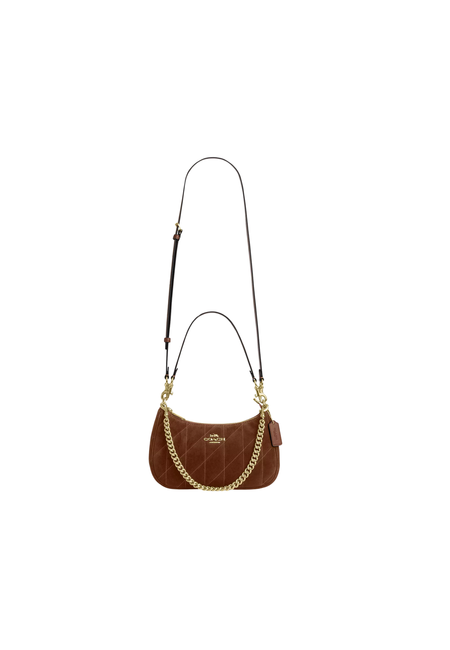 ( PREORDER ) Coach Teri With Quilting Shoulder Bag In Warm Brown CET35