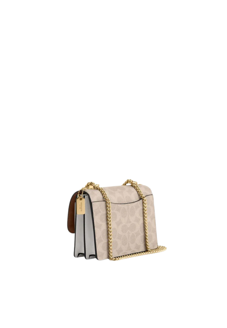 ( PREORDER ) Coach Mini Klare In Signature Canvas Crossbody Bag In Gold Sand Chalk CW206