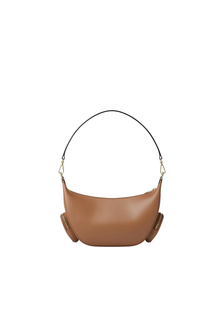 Michael Kors Merritt Medium Shoulder Bag Pebbled Leather Convertible In Luggage 35R6G0WS8L