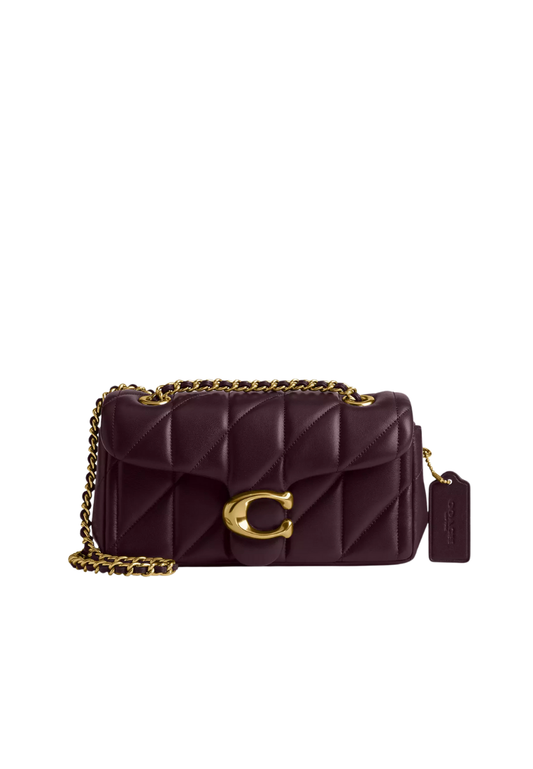 ( PREORDER ) Coach Tabby 20 With Pillow Quilting Shoulder Bag In Black Currant CP149