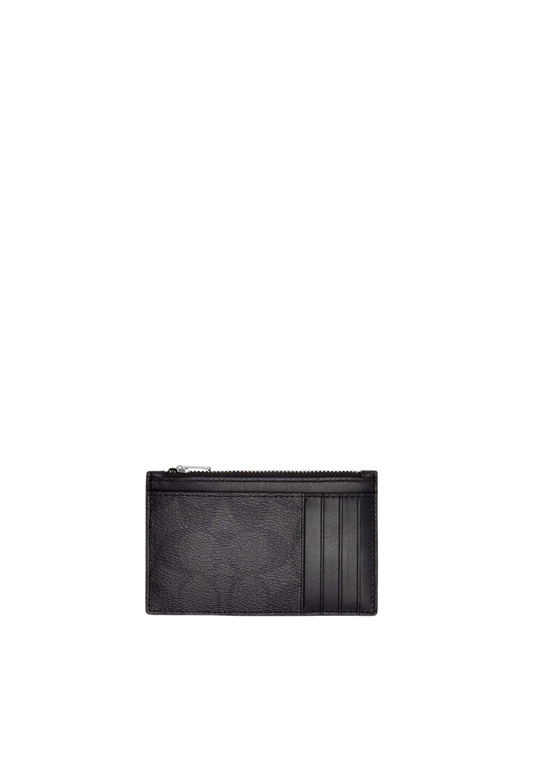 Coach Signature Zip C4281 Card Case In Black