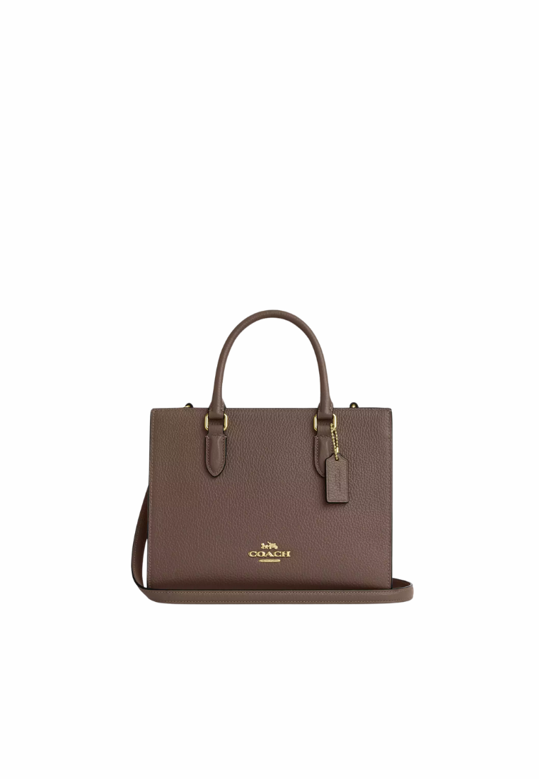( PREORDER ) Coach Maggie Small Tote Bag In Dark Stone CY668