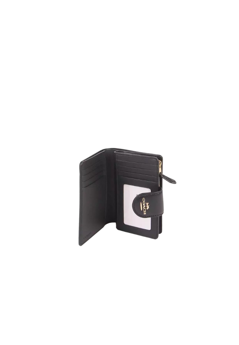 Coach Signature Medium C0082 Corner Zip Wallet In Khaki Black