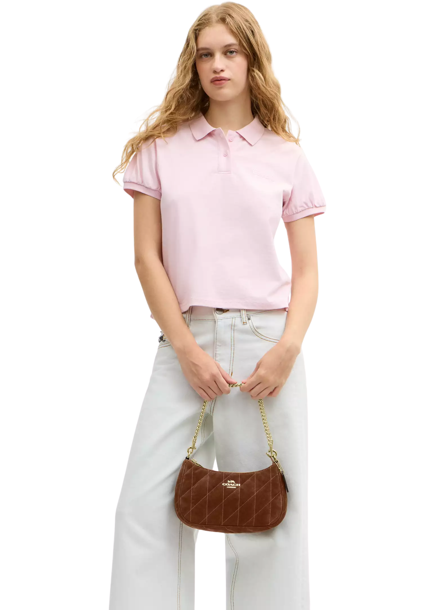 ( PREORDER ) Coach Teri With Quilting Shoulder Bag In Warm Brown CET35