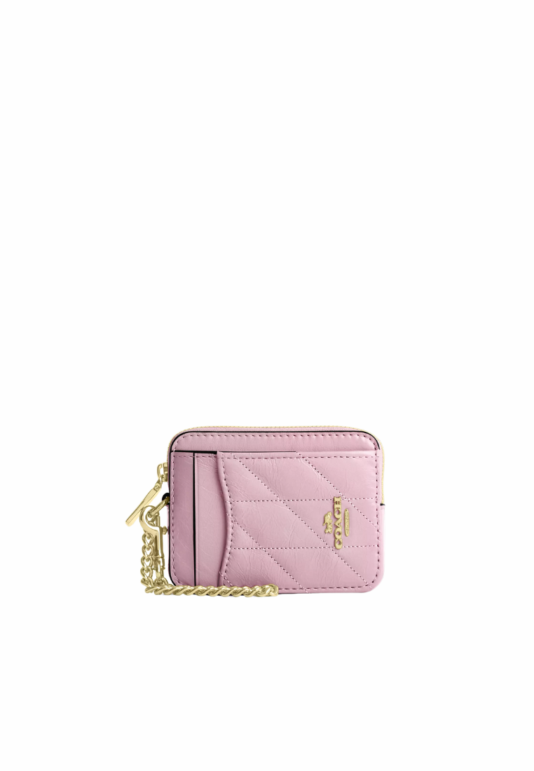 ( PREORDER ) Coach Zip With Quilting Card Case In Carnation CEC51
