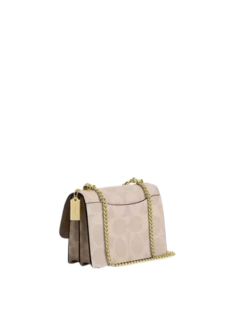 ( PREORDER ) Coach Klare In Blocked Signature Canvas Crossbody Bag In Gold Sand Tan CY678