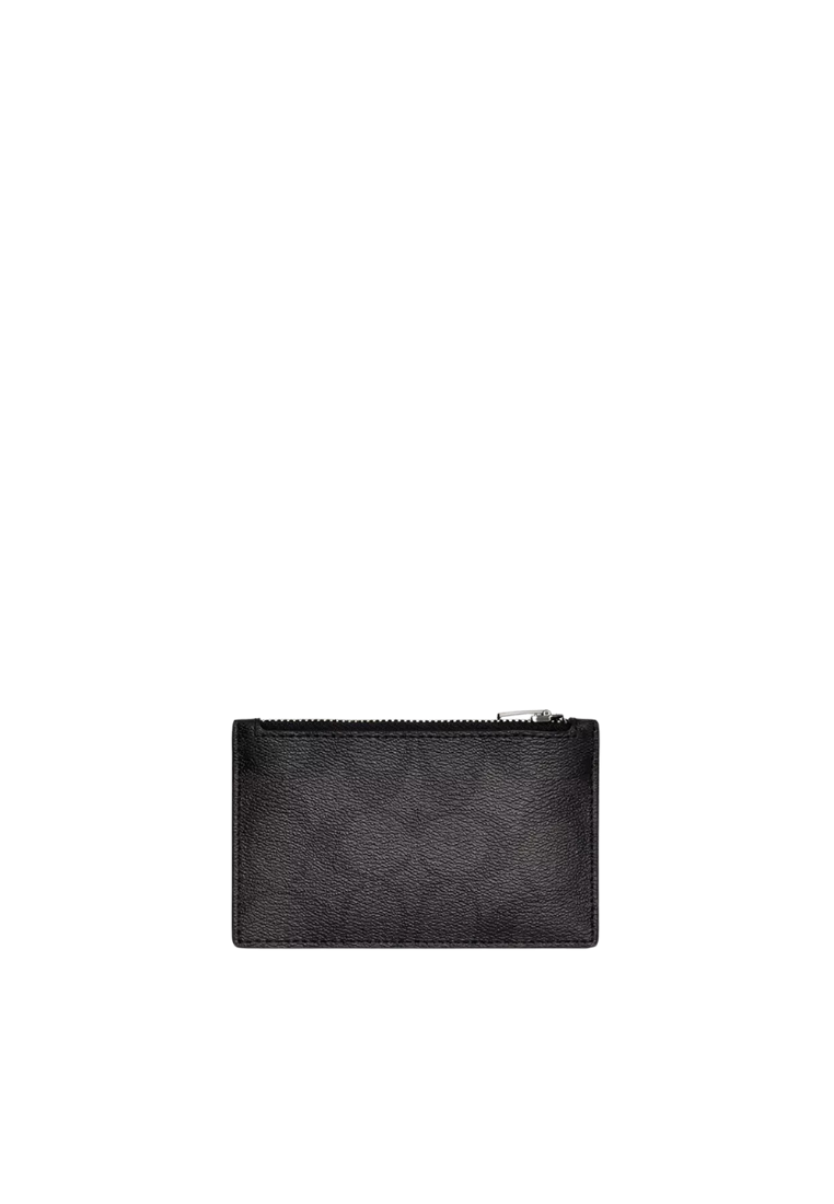 Coach Signature Zip C4281 Card Case In Black