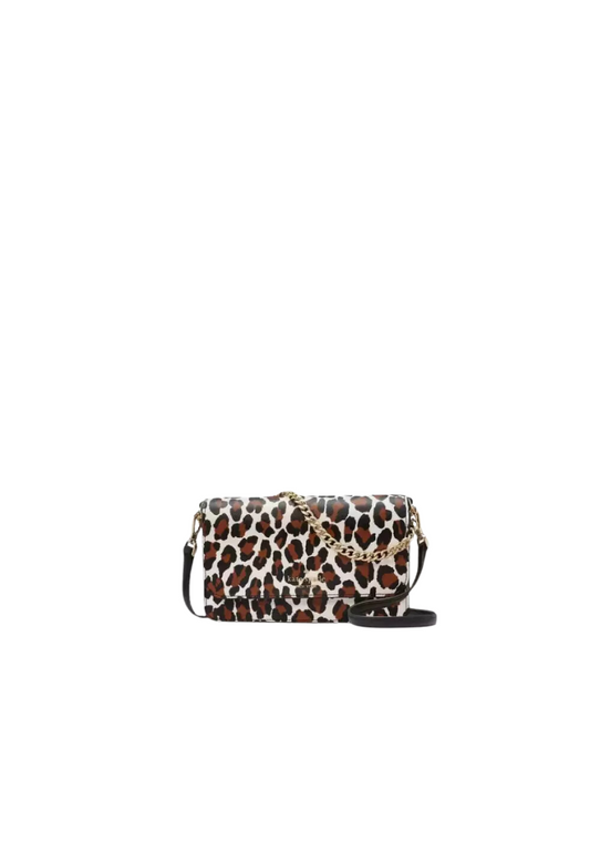 Kate Spade Madison Spotted Leopard Crossbody Bag Small Flap In Cream Multi KH778