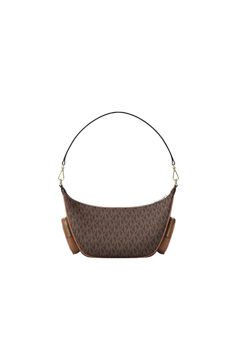 Michael Kors Merritt Small Shoulder Bag Signature Logo Convertible In Brown 35R6G0WC1B