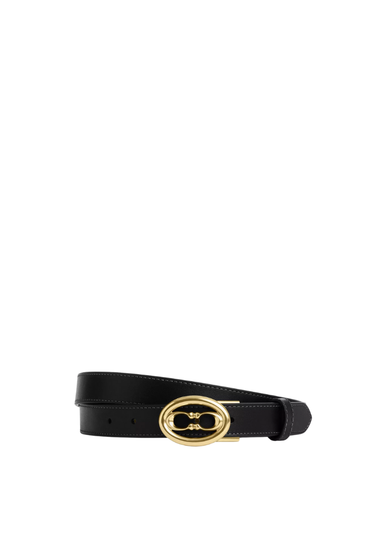 ( PREORDER ) Coach Buckle Cut-To-Size 25 Mm Belt In Black Maple CZ444
