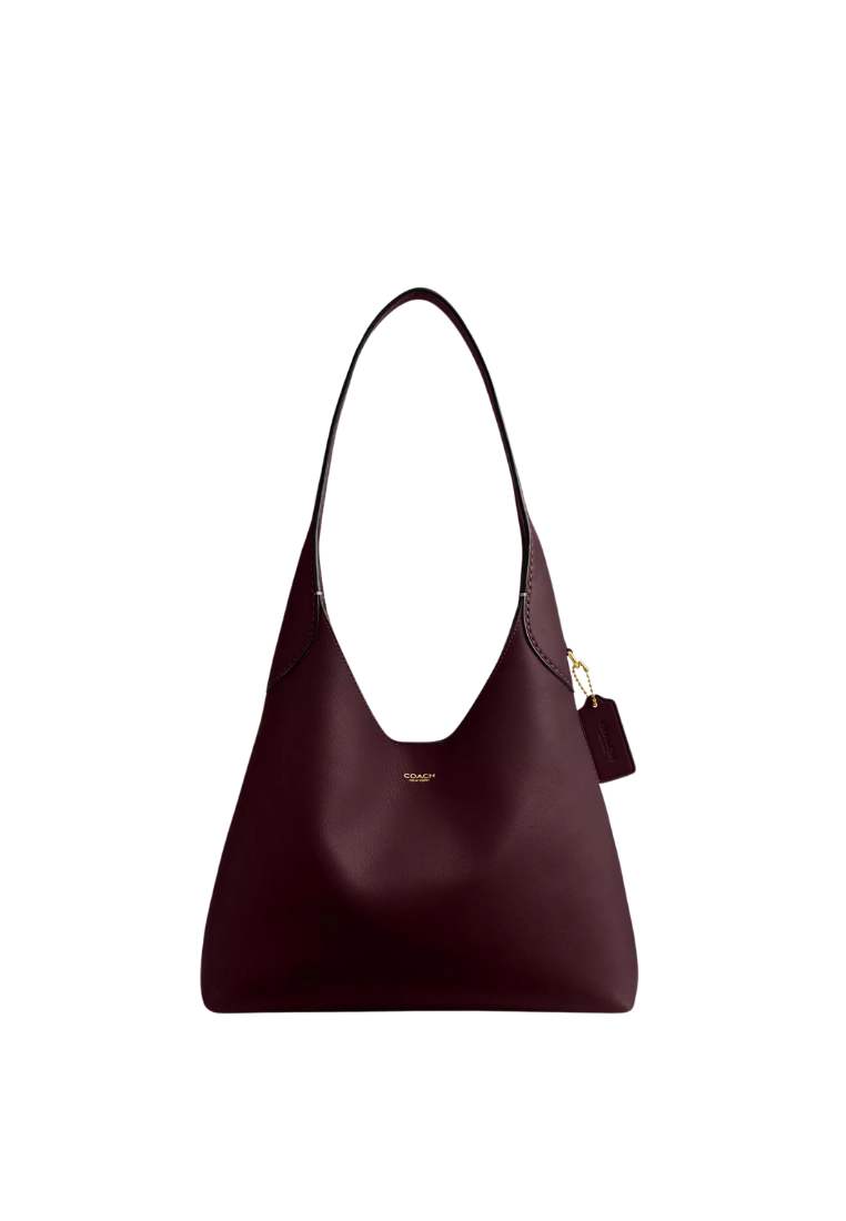 ( PREORDER ) Coach Brooklyn 28 Shoulder Bag In Brass Merlot CU068