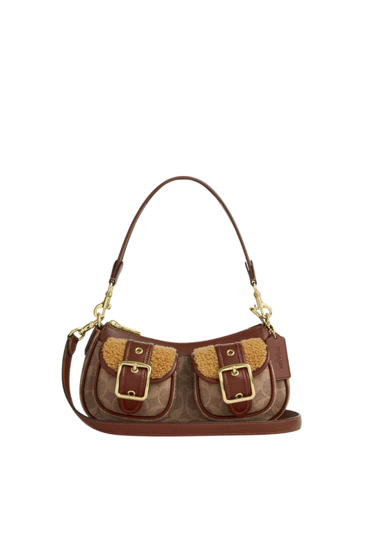 ( PREORDER ) Coach Ashton With Signature Canvas Shoulder Bag In Vintage Brown CCZ24