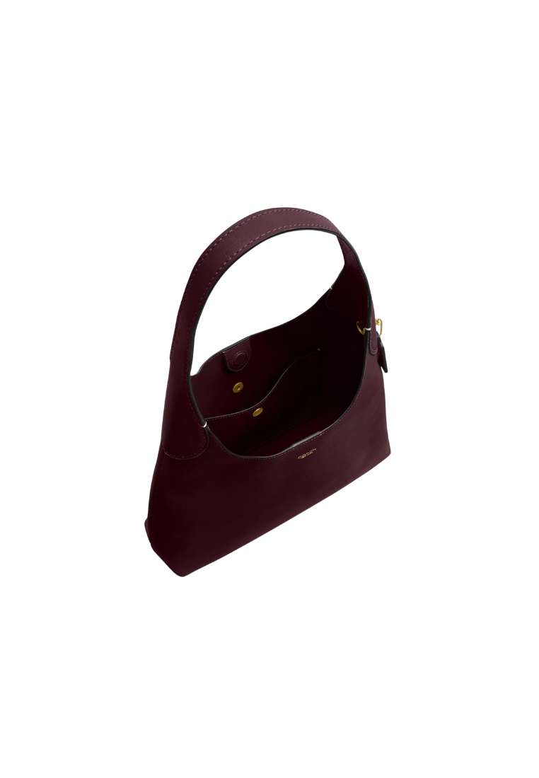 ( PREORDER ) Coach Brooklyn 28 Shoulder Bag In Brass Merlot CU068