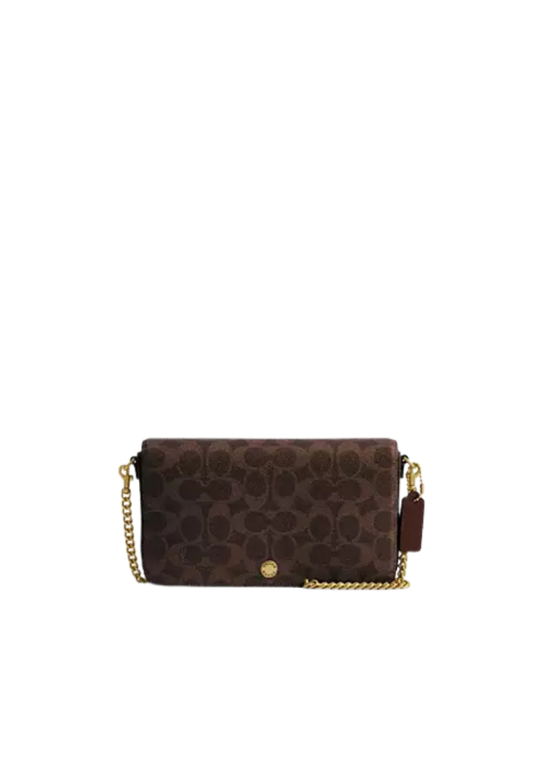 ( PREORDER ) Coach Mila In Signature Canvas Crossbody Bag In Brass Maple CAO03