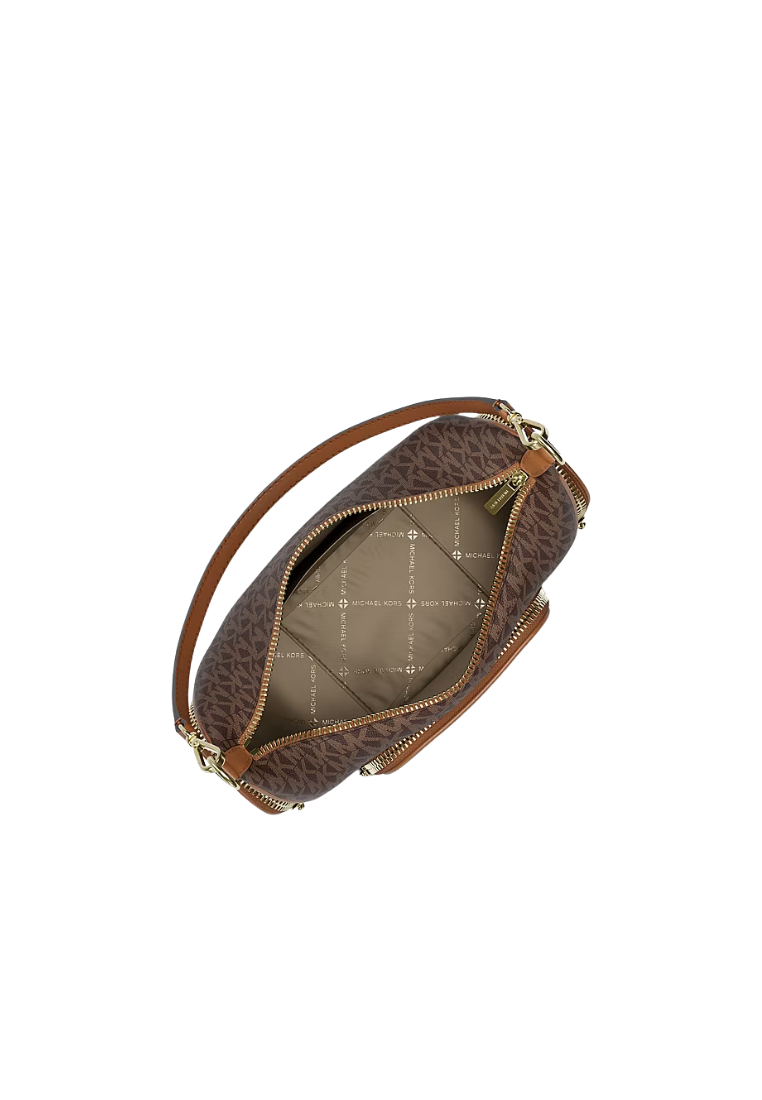 Michael Kors Merritt Small Shoulder Bag Signature Logo Convertible In Brown 35R6G0WC1B