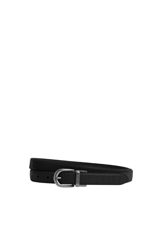 ( PREORDER ) Coach Classic Buckle Cut-To-Size Reversible 18 Mm Belt In Silver Black CR914