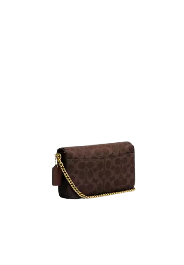 ( PREORDER ) Coach Mila In Signature Canvas Crossbody Bag In Brass Maple CAO03