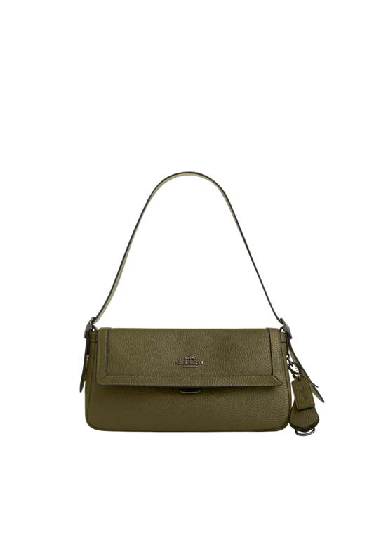 ( PREORDER ) Coach Etta Small Flap Shoulder Bag In Olive CCV64