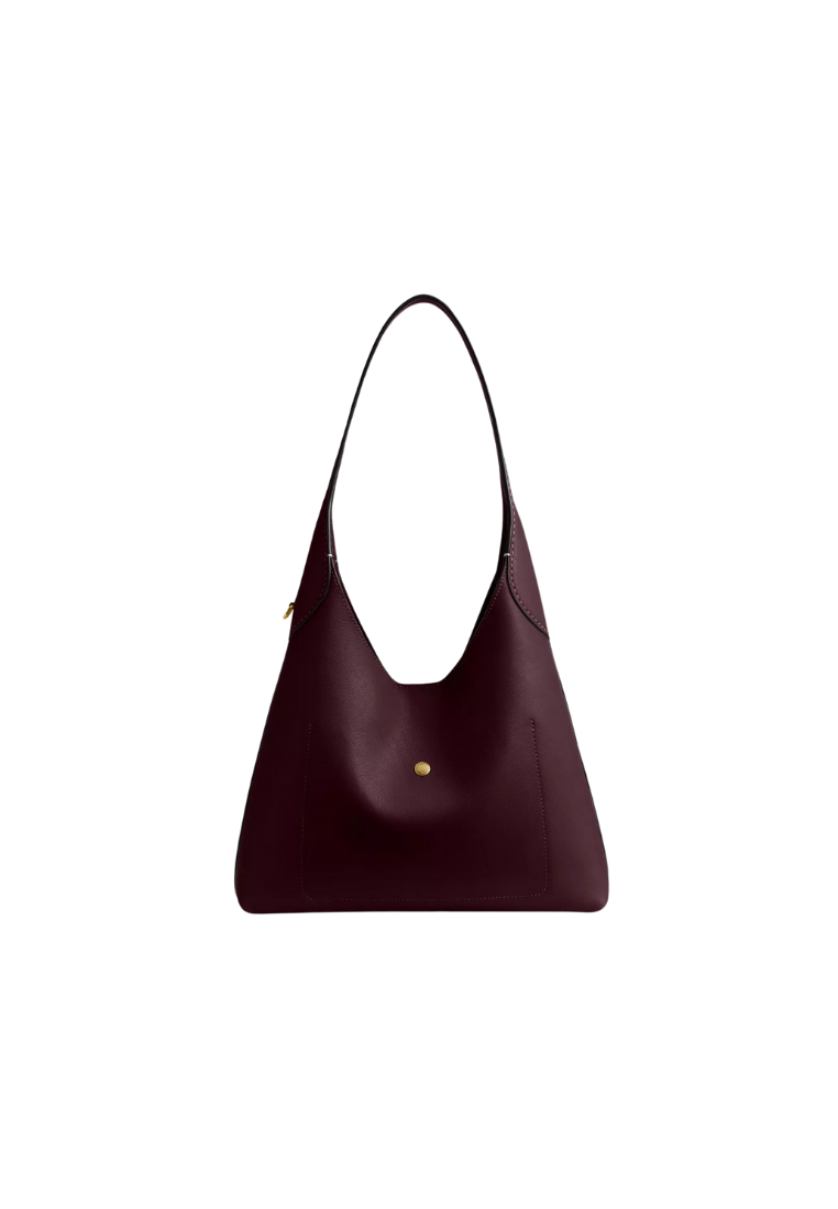 ( PREORDER ) Coach Brooklyn 28 Shoulder Bag In Brass Merlot CU068