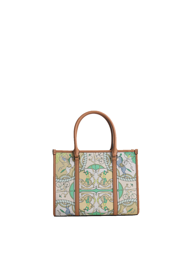 Tory Burch Blake Printed Canvas Small Tote Bag In Green Multi 171341