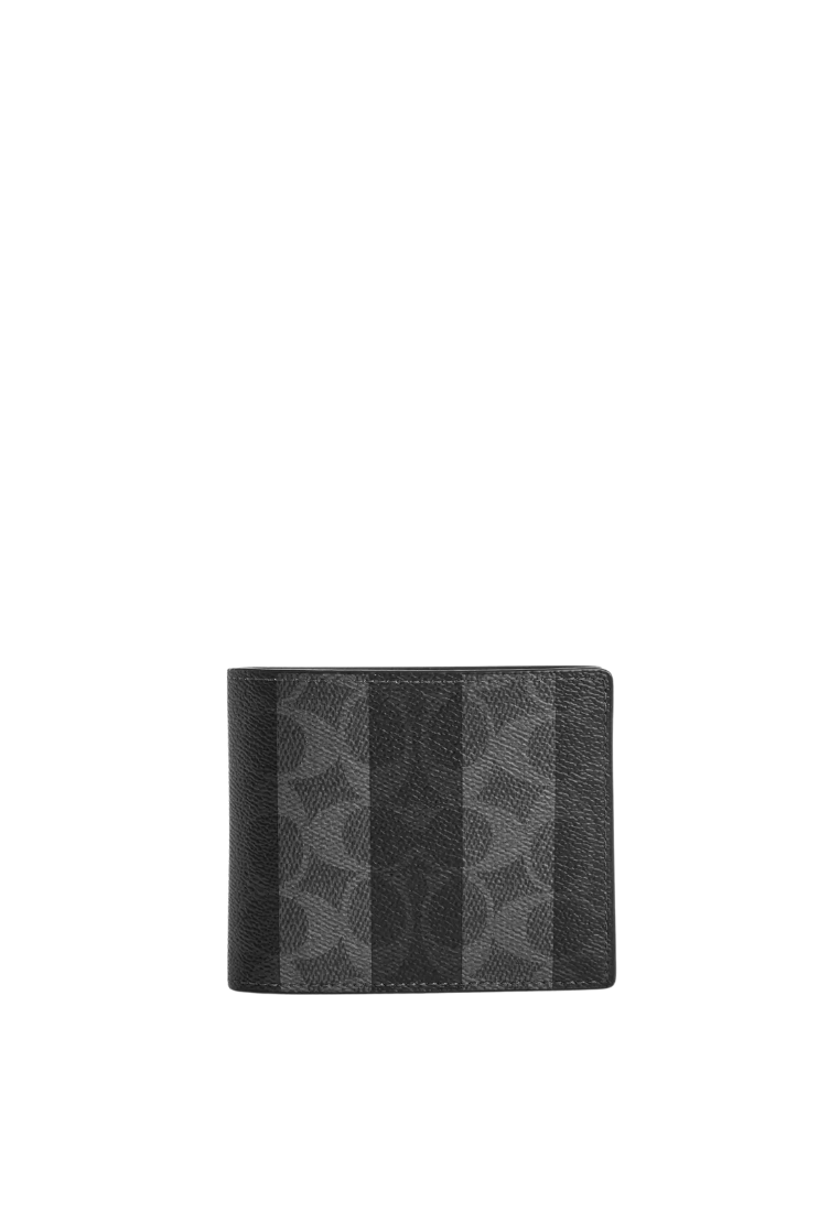 ( PREORDER ) Coach 3-In-1 In Signature Canvas With Stripes Wallet In Grey CEB95