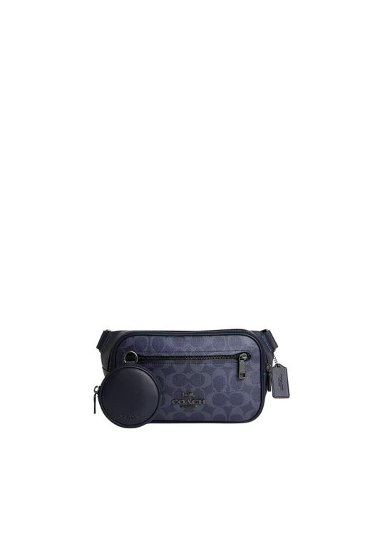 Coach Elias Belt Bag Signature In Denim Midnight Navy CU551