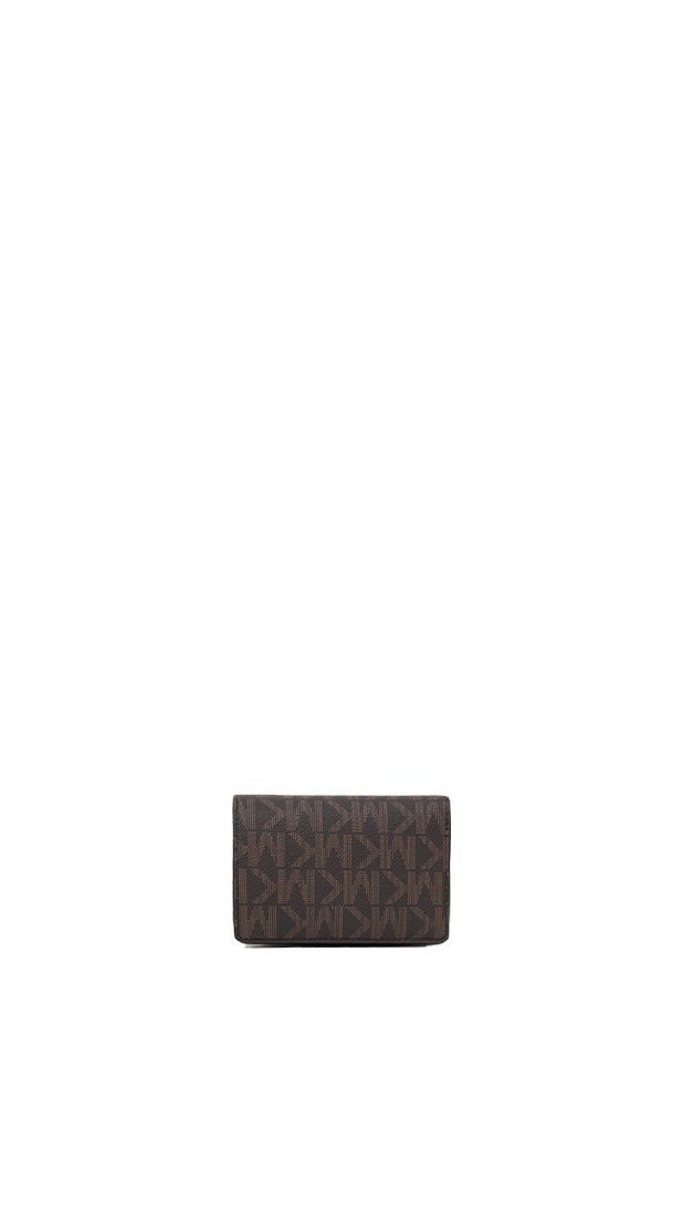 Michael Kors Jet Set Medium Signature Logo Wallet In Brown 38R4GJ6F2B