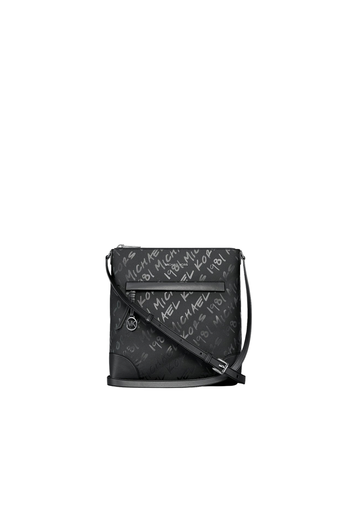Michael Kors Prescott Small Logo Printed Nylon Crossbody Bag In Black Noir 35T6S1RC5J