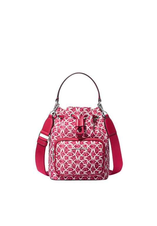 ( PREORDER ) Michael Kors Khai Small Signature Logo Bucket bag In Dark Raspberry 35T5S5FM5C