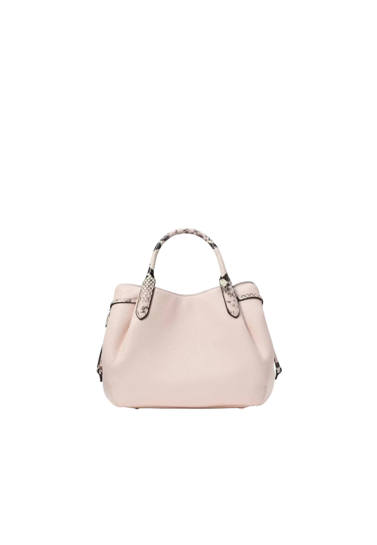 Kate Spade Dumpling Satchel Bag Pebble and Snake Embossed Small In Shimmer Pink KK095