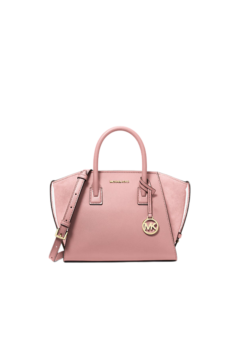 ( PREORDER ) Michael Kors Avril Small Pebbled Leather Satchel Bag In Powder Blush 35F4G4VS1L