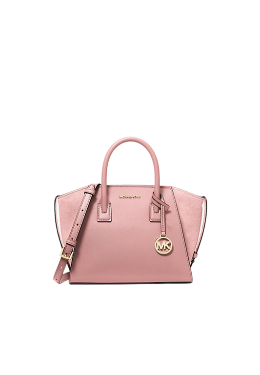 ( PREORDER ) Michael Kors Avril Small Pebbled Leather Satchel Bag In Powder Blush 35F4G4VS1L