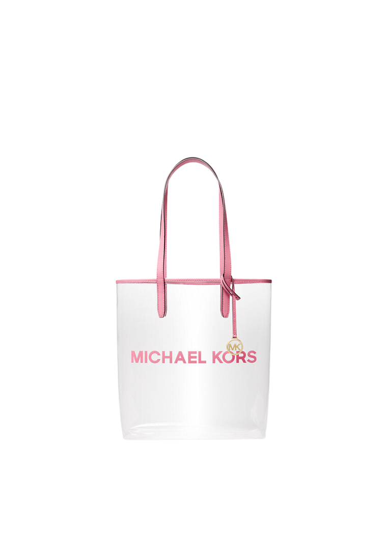 Michael Kors The Michael Large Clear Vinyl Tote Bag In Carnation 35S4G01T3P