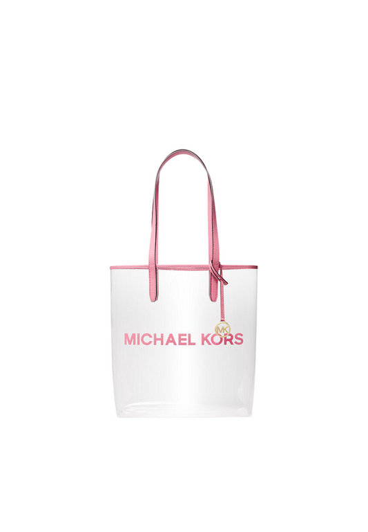 Michael Kors The Michael Large Clear Vinyl Tote Bag In Carnation 35S4G01T3P