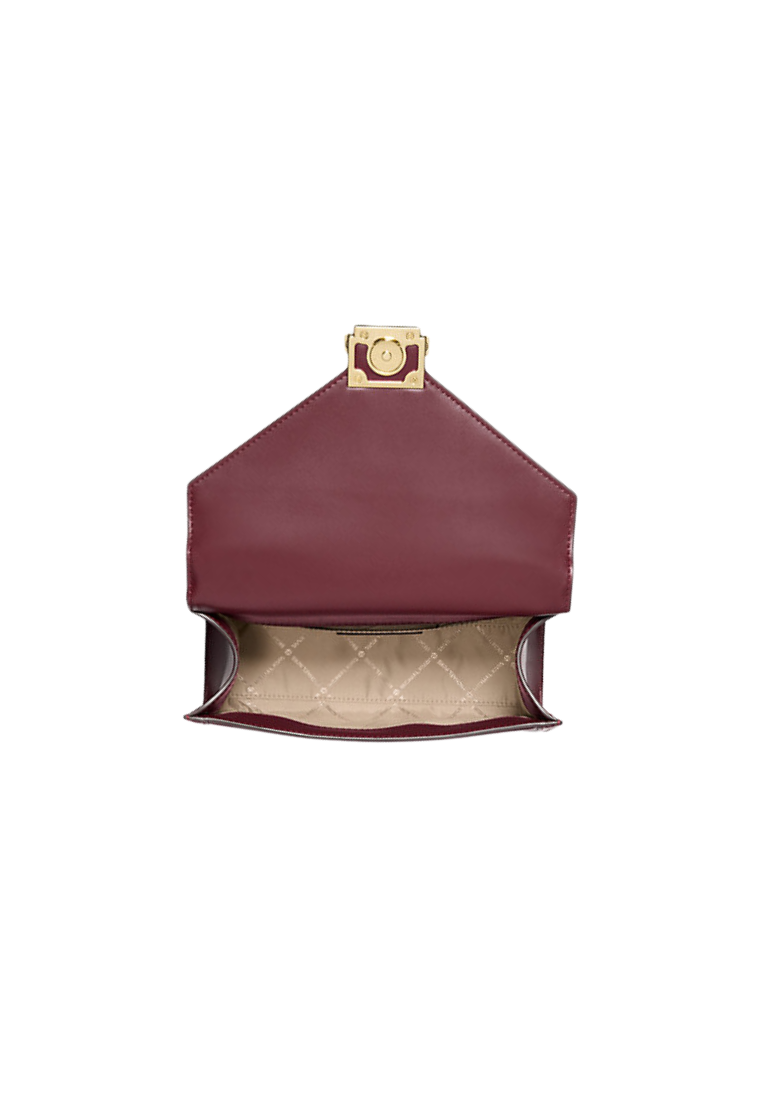 Michael Kors Whitney Medium Signature Logo and Metallic Shoulder Bag In Oxblood Multi 35F4GWHL6M