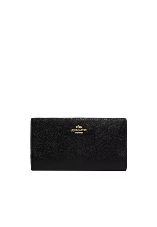 Coach Slim Zip C8329 Bifold Wallet In Black