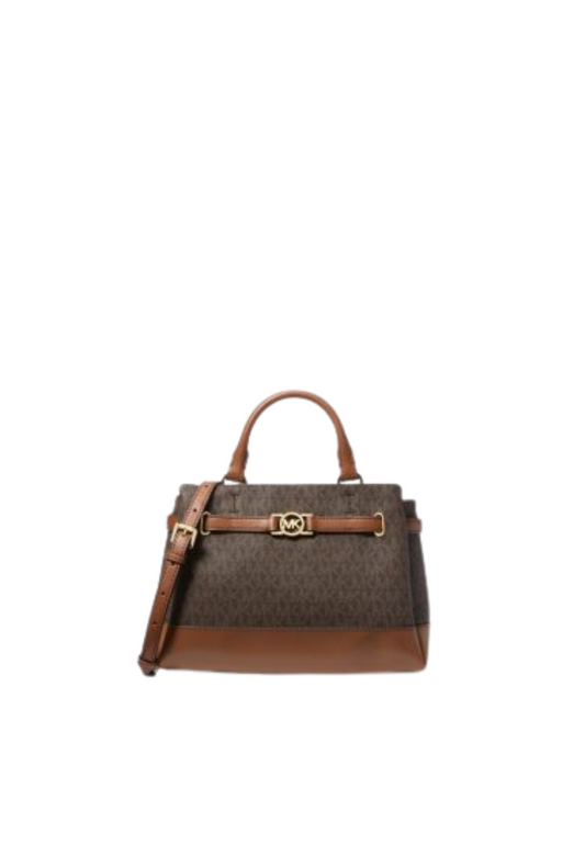 ( PREORDER ) Michael Kors Reed Small Signature Satchel Bag In Brown 35F4G6RS1B