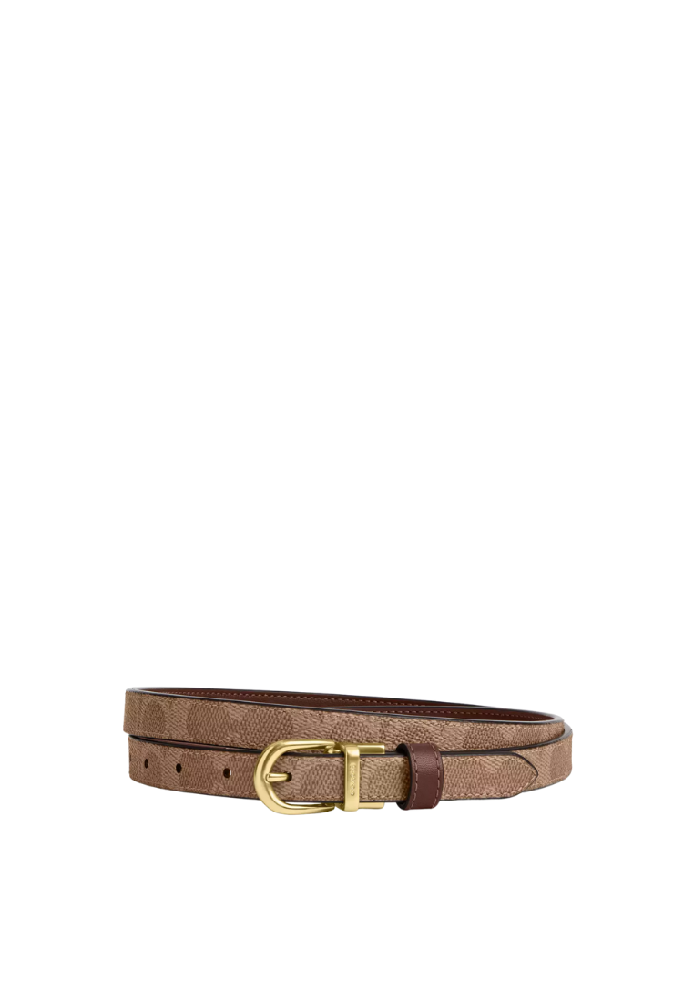 ( PREORDER ) Coach Classic Buckle Cut-To-Size Reversible 18 Mm Belt In Gold Walnut Black CX058