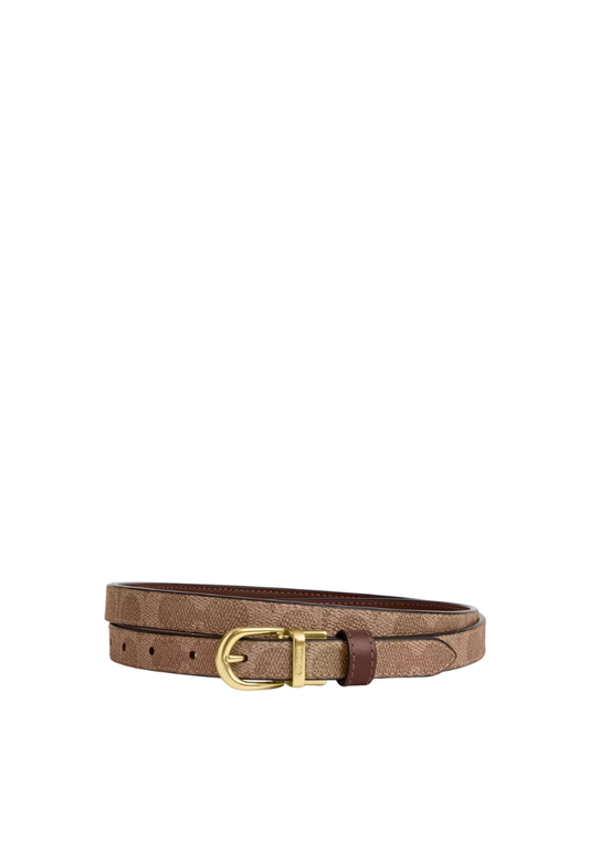( PREORDER ) Coach Classic Buckle Cut-To-Size Reversible 18 Mm Belt In Gold Walnut Black CX058
